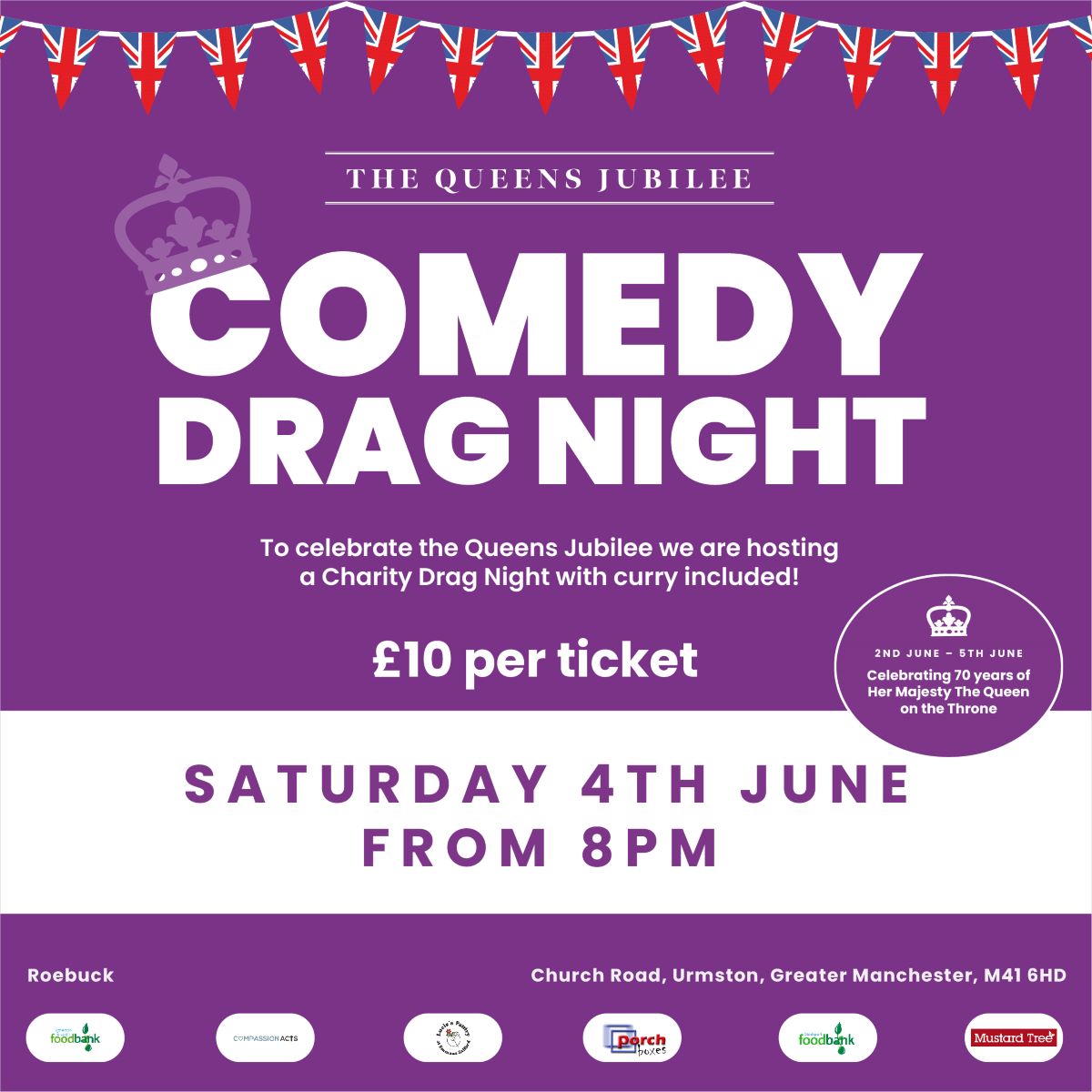 Comedy Drag Night Jubilee Roebuck